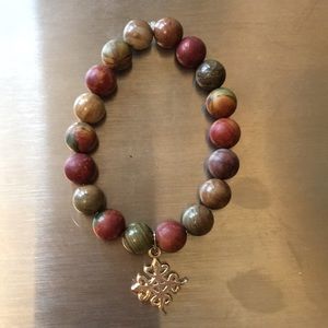 NATURAL 10MM PICASSO BEADS w/ ADINKRA CHARM